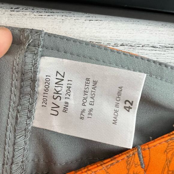 UV Skins Gray and Orange Men's Boardshorts Size 42 - Picture 7 of 7